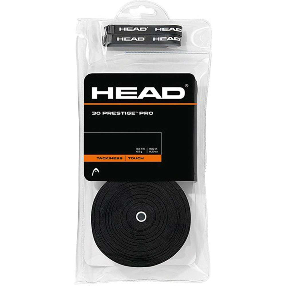 Head Prestige Pro Overgrip 30 Pack (Black) - Premium Tennis Racket Grip Tape for Enhanced Control & Comfort - Perfect for Tennis, Badminton & Racquetball Players