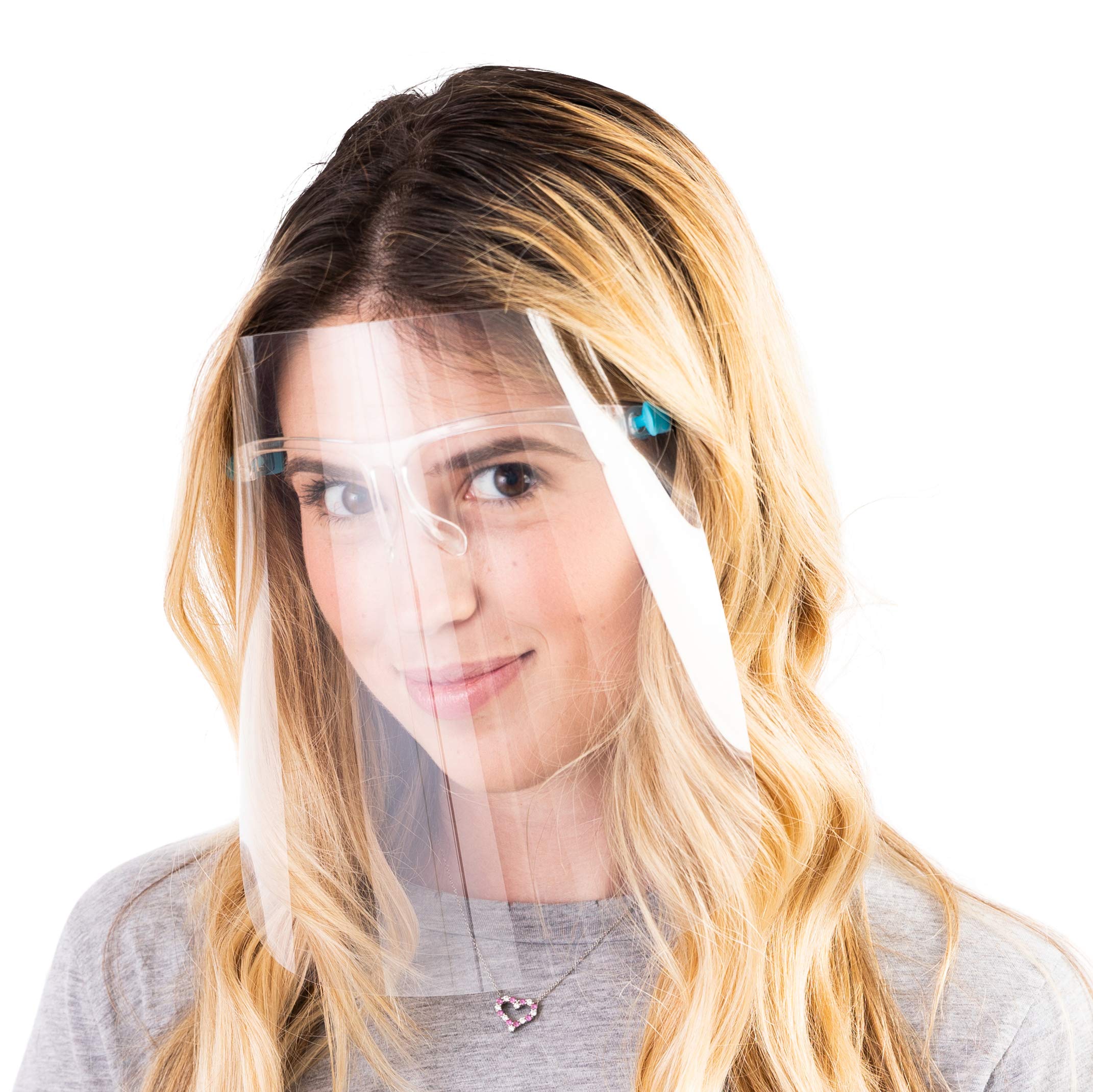 ArtToFrames 20 Pack Reusable Face Shield - Clear Anti-Fog Protective Visor for Eye & Face Protection Against Droplets & Saliva - Made in USA - Ideal for Healthcare Workers, Teachers & Public Safety