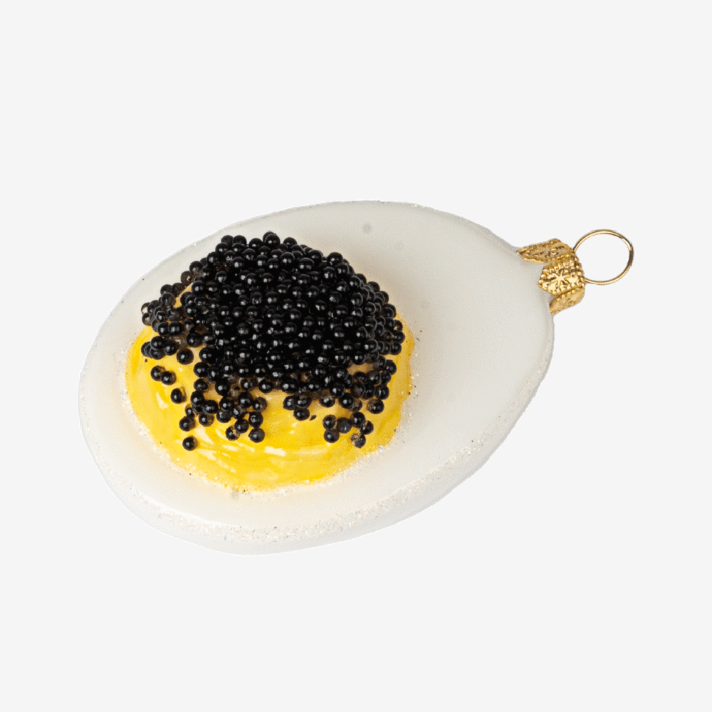 Luxury Deviled Egg with Caviar Christmas Ornament - Elegant Holiday Decor for Tree, Gift, and Party Decoration