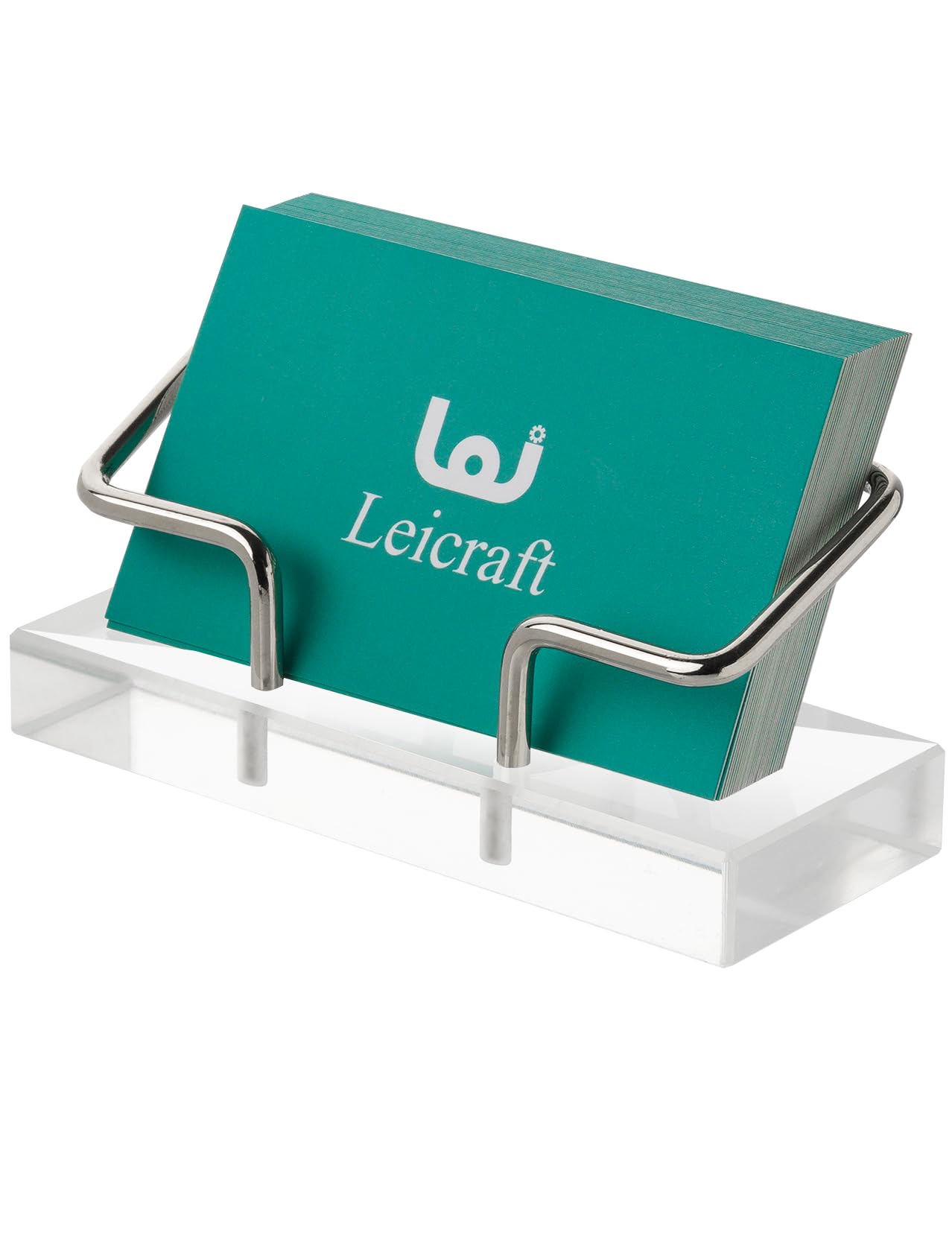 Modern Acrylic Silver Business Card Holder - Sleek Desk Organizer for Office Professionals | Perfect for Meetings, Networking & Executive Desks