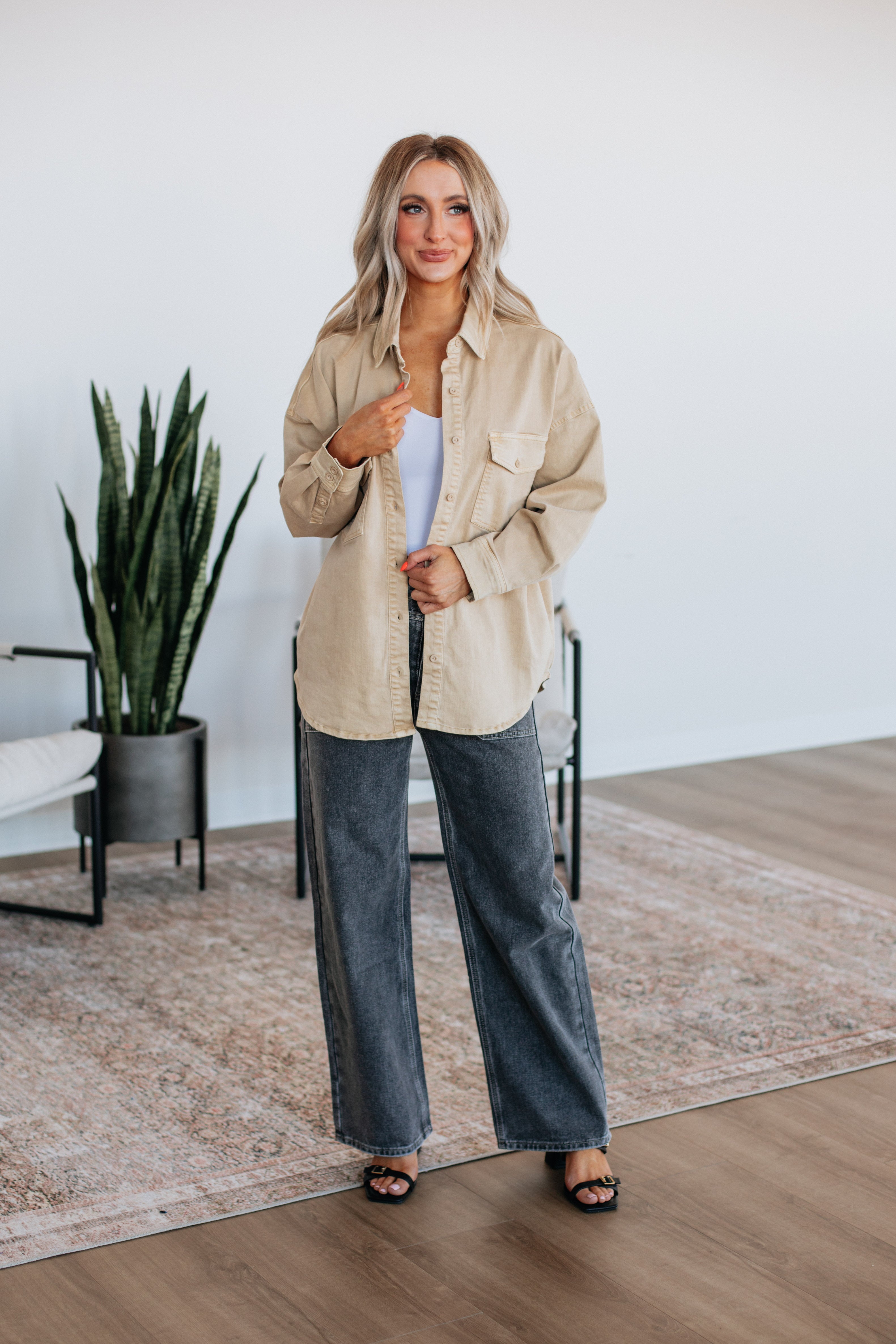 Shelton Risen Denim Shacket Jacket for Men - Stylish Casual Overshirt with Button Front & Chest Pockets - Perfect for Outdoor Adventures, Date Nights & Layered Streetwear Looks