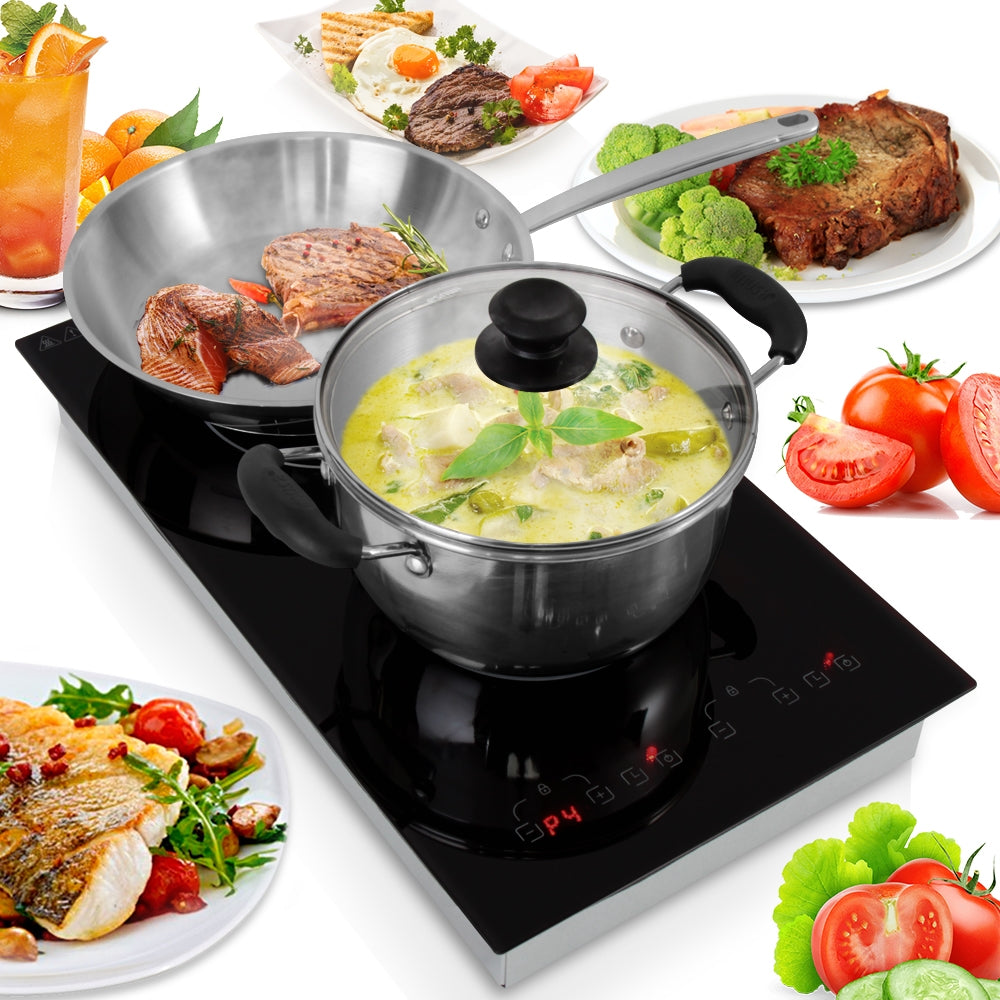 Portable Double Burner Induction Cooktop - 1800W Fast Heating, Energy Efficient Electric Stove for Home & Kitchen | Perfect for Small Spaces, Apartments, Dorms & Outdoor Cooking