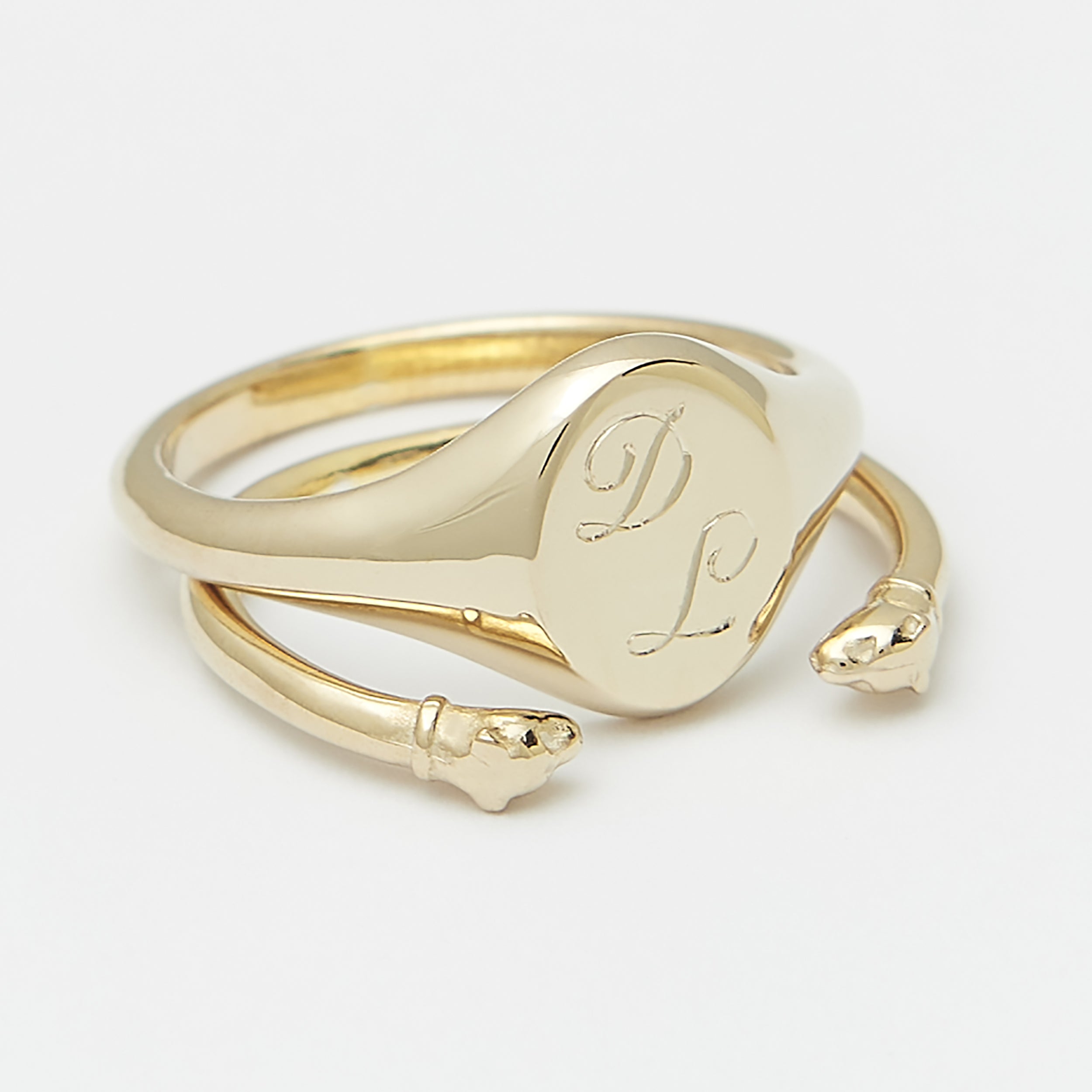 Jérôme Gold Signet Ring Stack - Elegant & Stylish Jewelry for Men & Women - Perfect for Weddings, Parties & Everyday Wear
