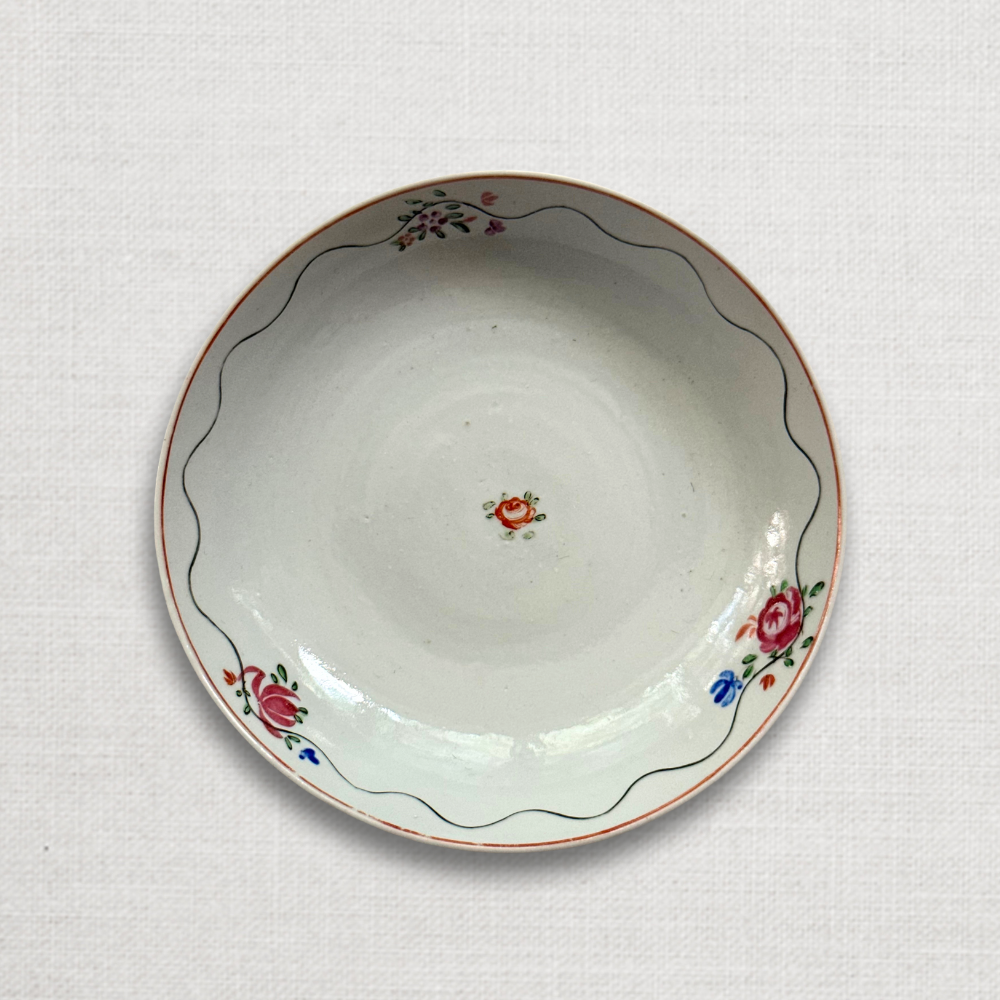 Antique 18th Century Chinese Qing Dynasty Porcelain Small Plate - Blue and White Floral Design - Perfect for Home Decor, Collectibles & Tea Ceremony Display