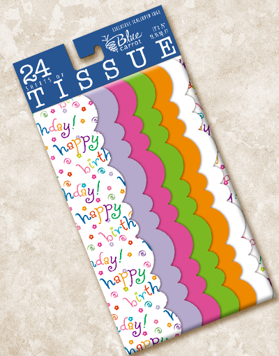 Happy Birthday Scalloped Tissue Paper - Decorative Party Supplies for Gift Wrapping, Crafts & DIY Decorations
