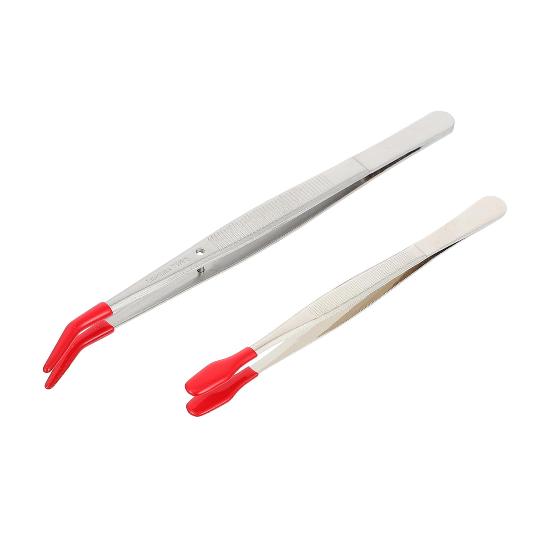2-Piece Stainless Steel Tweezers Kit - False Eyelash Applicator & Angled Tweezer for Eyelash Extensions, Cooking, Beading & Crafts - Sharp Pointed Tip & Magnetic Lashes Tool - Perfect for Makeup Artists & DIY Enthusiasts
