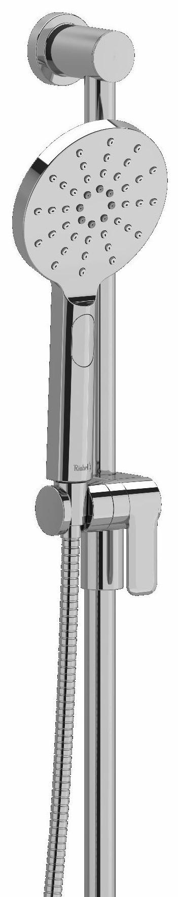 4-Function Adjustable Handheld Shower Head with 31-Inch Slide Bar - Chrome Finish 4664C by RIOBEL | Perfect for Bathroom, Spa, and Relaxation at Home