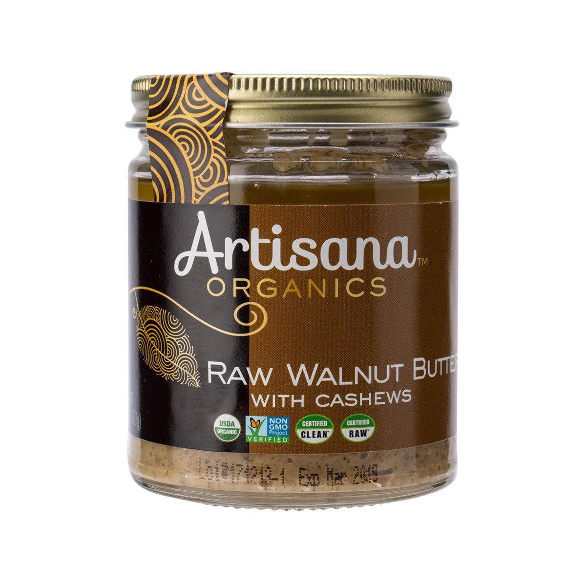 Organic Raw Walnut Butter with Cashews by ARTISANA - 8oz (227g) | Gluten-Free, Vegan Spread for Toast, Smoothies & Healthy Snacks