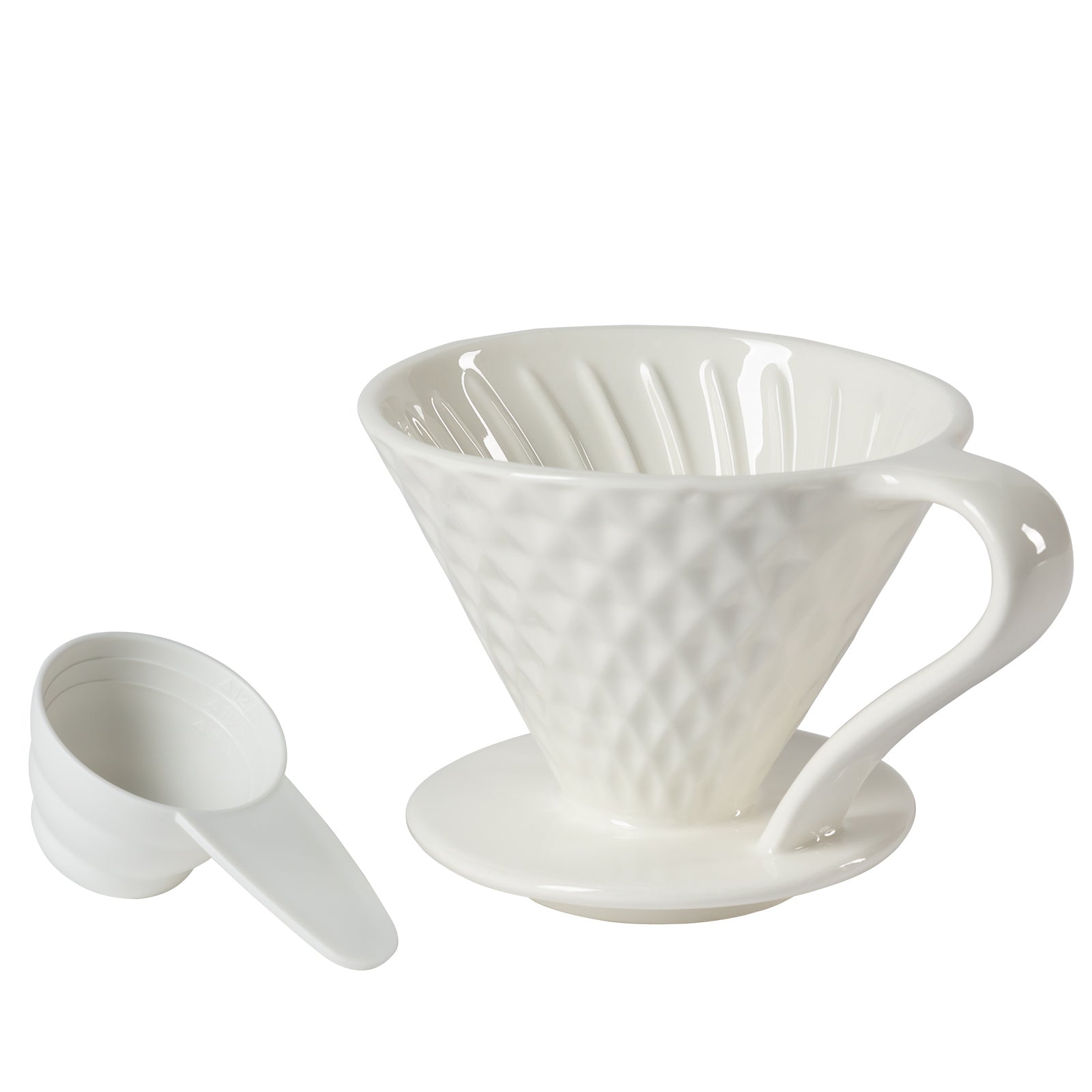 VENTRAY Ceramic Pour Over Coffee Dripper with Stainless Steel Spoon - Perfect for Home Brewing, Specialty Coffee, and Gift Giving