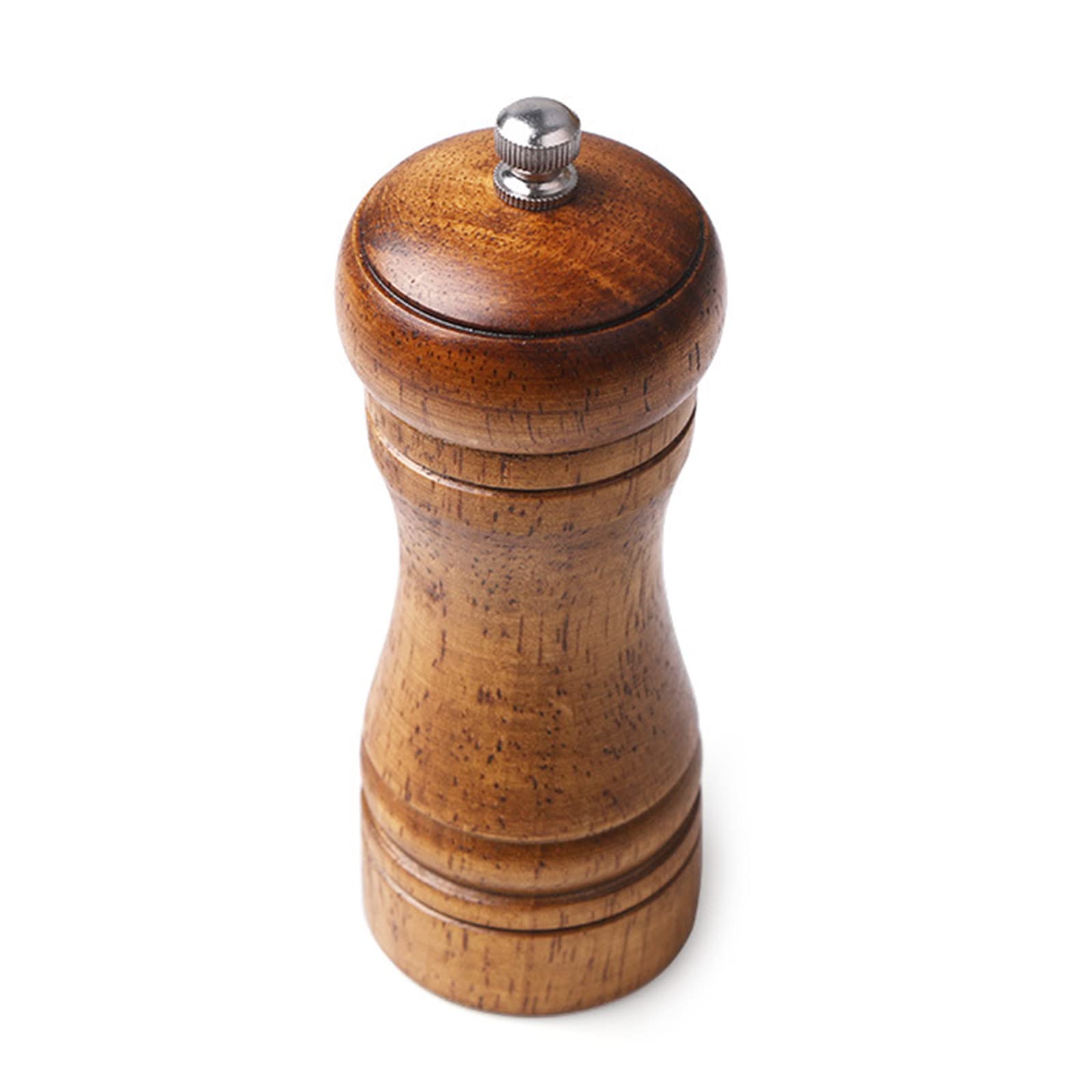 Premium Oak Wood Pepper Grinder - Manual Salt & Spice Mill with Easy Refill - Natural Wooden Seasoning Tool for Kitchen, Dining Table & Camping Use