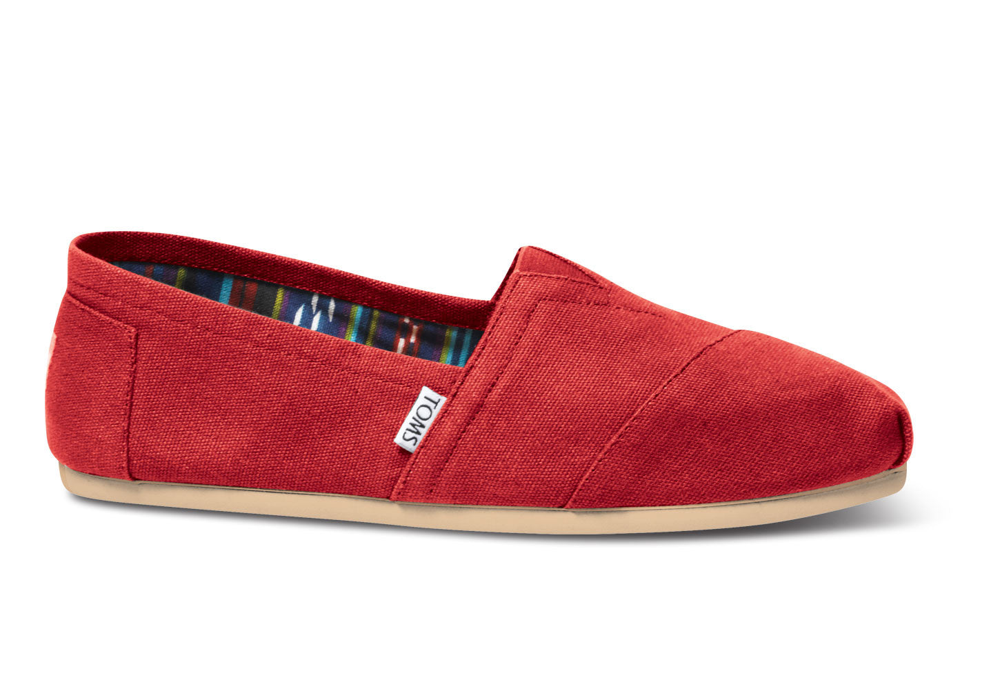 TOMS Classic Canvas Slip-On Shoes for Women - Comfortable & Stylish Red Casual Loafers - Perfect for Everyday Wear, Work & Travel