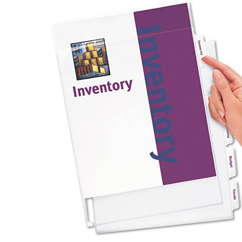 Index Maker Punched Clear Pocket Presentation Dividers - 5 Tab Letter Size (Set of 5) - Perfect for Office, School, and Document Organization