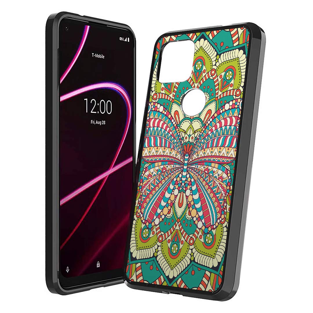 Cute Slim Shockproof Case for T-Mobile Revvl 4 Plus - Mandalas Butterfly Design | Perfect for Women & Girls Daily Use