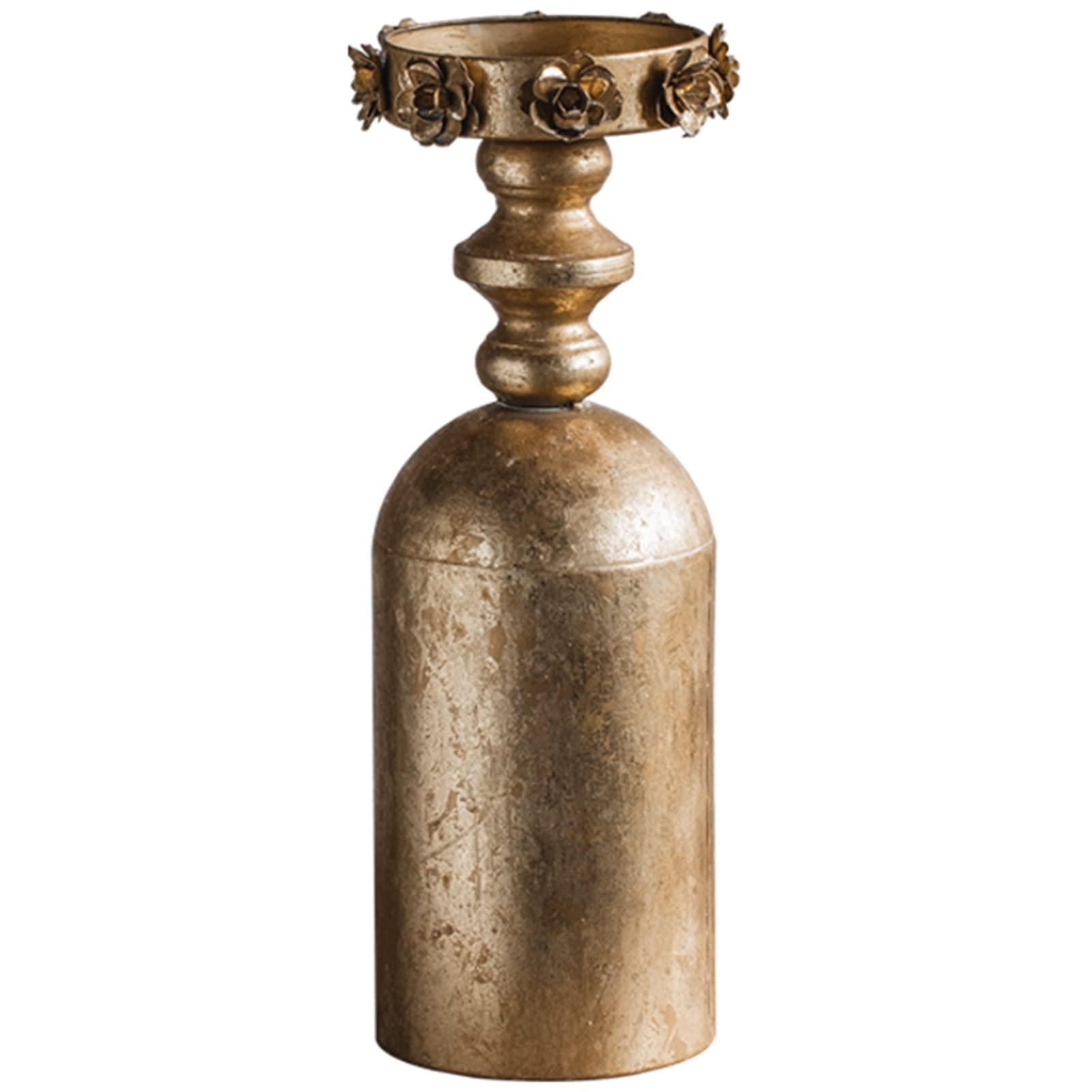 Gold Metal Candle Holder - 15.7