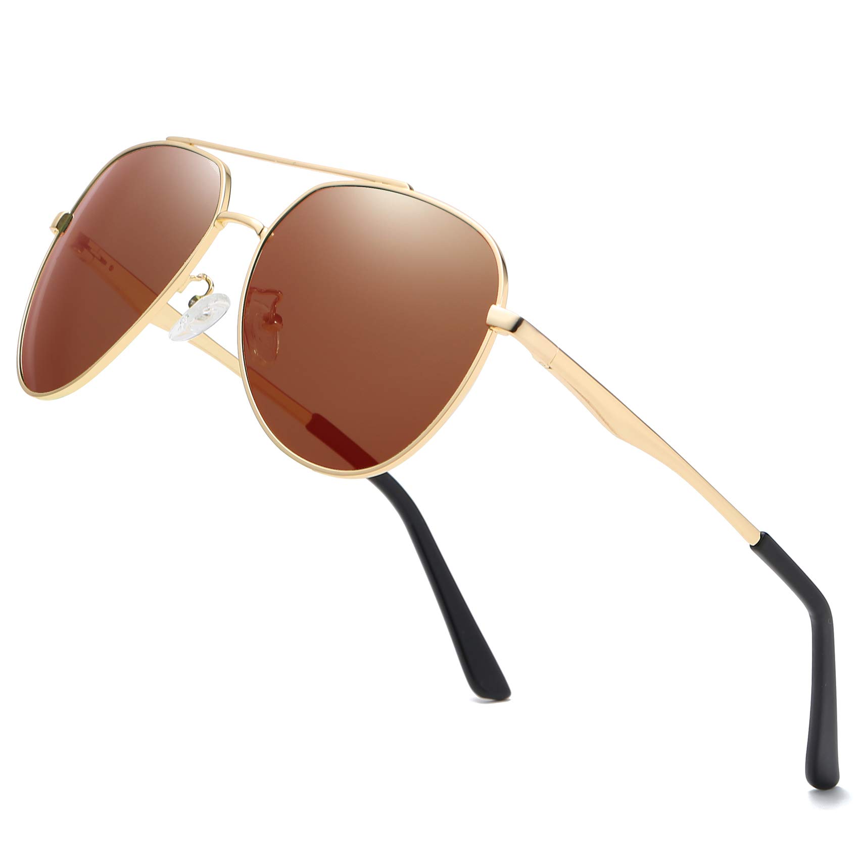Premium Aviator Polarized Sunglasses for Men & Women - Metal Frame UV Protection Mirror Lens Driving Glasses - Perfect for Outdoor Activities, Travel, and Sports