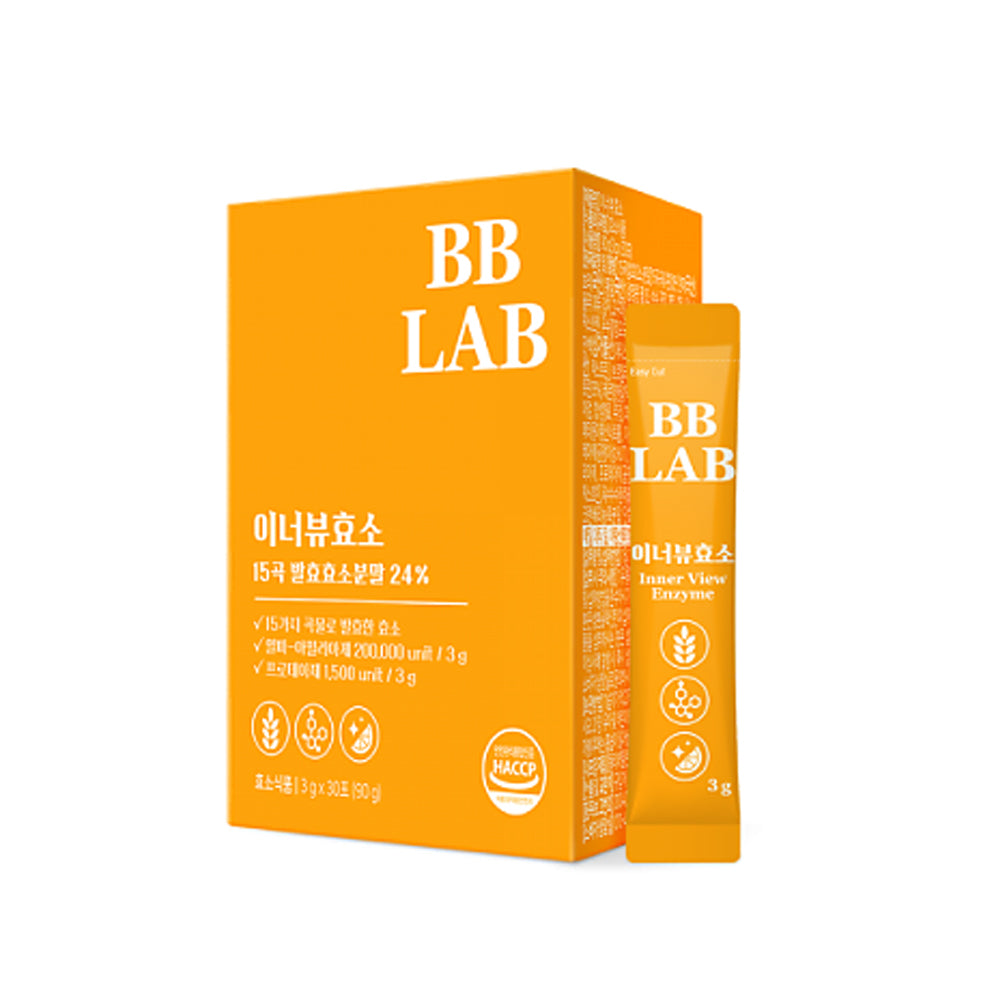 BBLAB Inner View Enzyme Supplement - 3g x 30 Sticks for Digestive Health & Gut Cleansing | Supports Digestion, Detox & Weight Management | Perfect for Travel, Work & Daily Wellness Routine