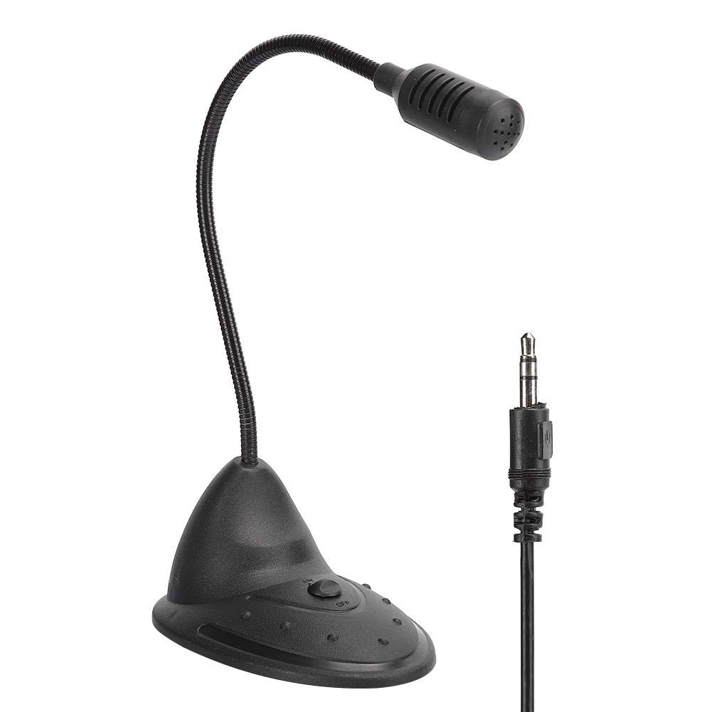 125 Desktop Microphone with 3.5mm Plug - Omnidirectional Computer Mic for PC/Laptop, Adjustable Tube & Wired Design (Black) - Perfect for Gaming, Streaming, Podcasting & Online Meetings