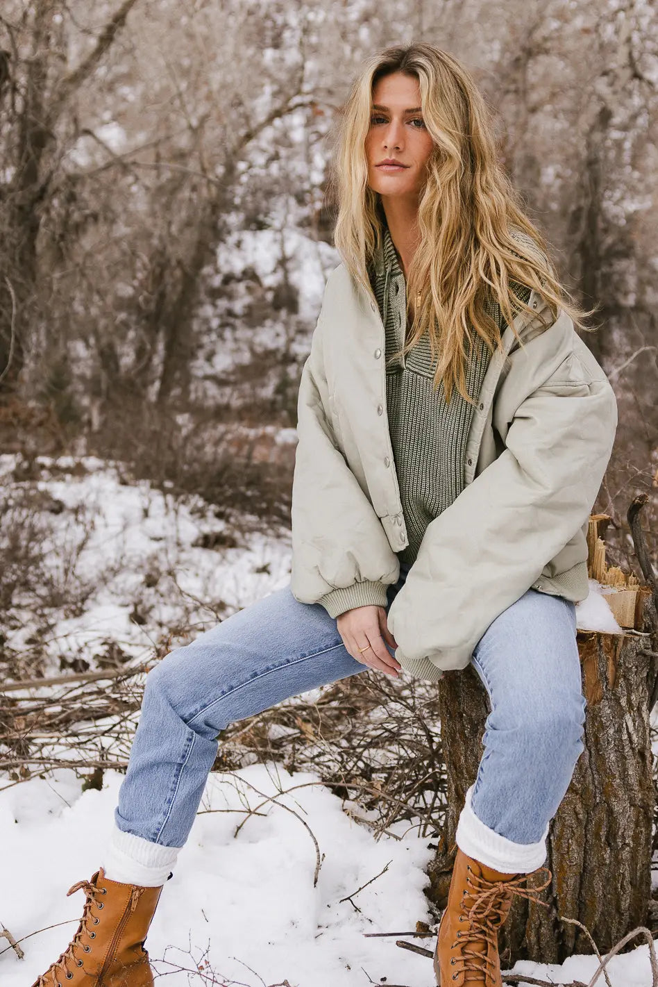 Madilyn Women's Sage Green Bomber Jacket | Lightweight Casual Outerwear for Spring & Fall | Perfect for Streetwear, Travel & Everyday Fashion