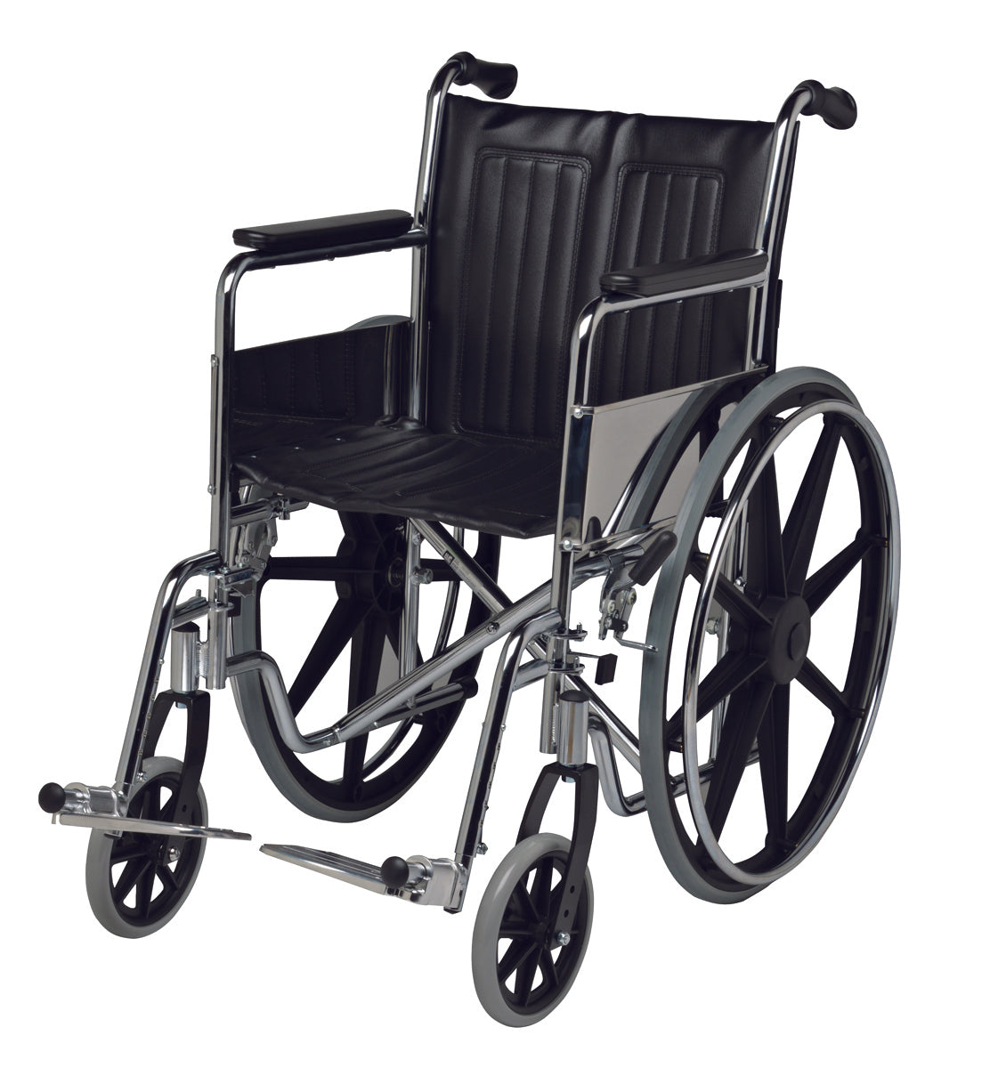 Lightweight Wheelchair with Swing Away Footrests - Adjustable & Portable for Indoor/Outdoor Mobility - Ideal for Seniors, Disabled & Travel Use