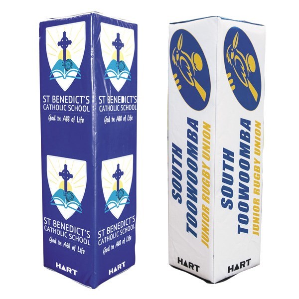 Custom Printed HART Square Rugby Post Pads 50cm x 100mm - Set of 4 for Enhanced Safety & Visibility | Perfect for Rugby Training & Match Protection