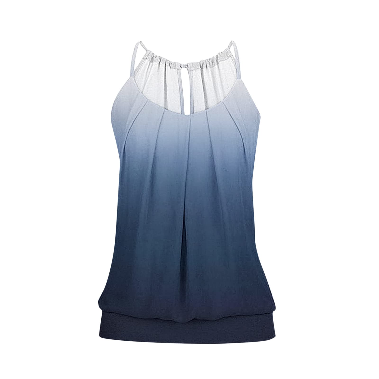 Women's Sleeveless Cross Back Tank Top - Breathable Wrinkle-Free Cami with O-Neck Design - Casual Loose Fit T-Shirt for Summer, Yoga & Everyday Wear