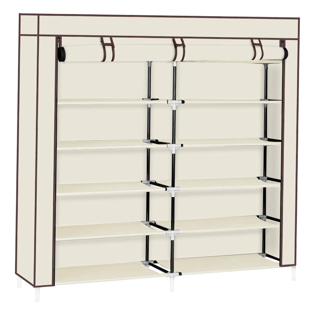 Knocbel 6-Tier Shoe Rack Organizer - Dustproof & Water-Resistant Non-Woven Fabric Storage Cabinet for Closet - 44