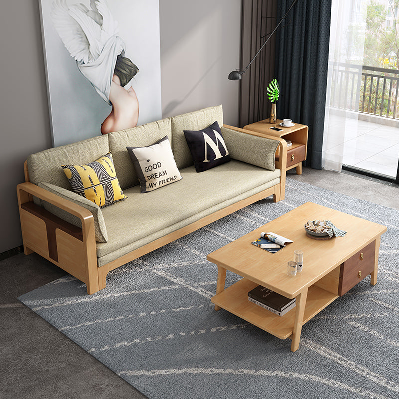 MAVERICK Nordic Solid Wood Sofa - Modern Living Room Furniture for Small Spaces, Comfortable Couch for Home, Apartment & Office Use