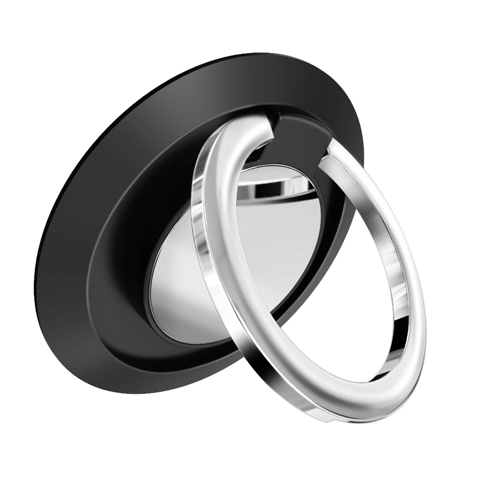 360° Rotating Phone Ring Holder - Magnetic Car Mount for iPhone & Samsung - Black