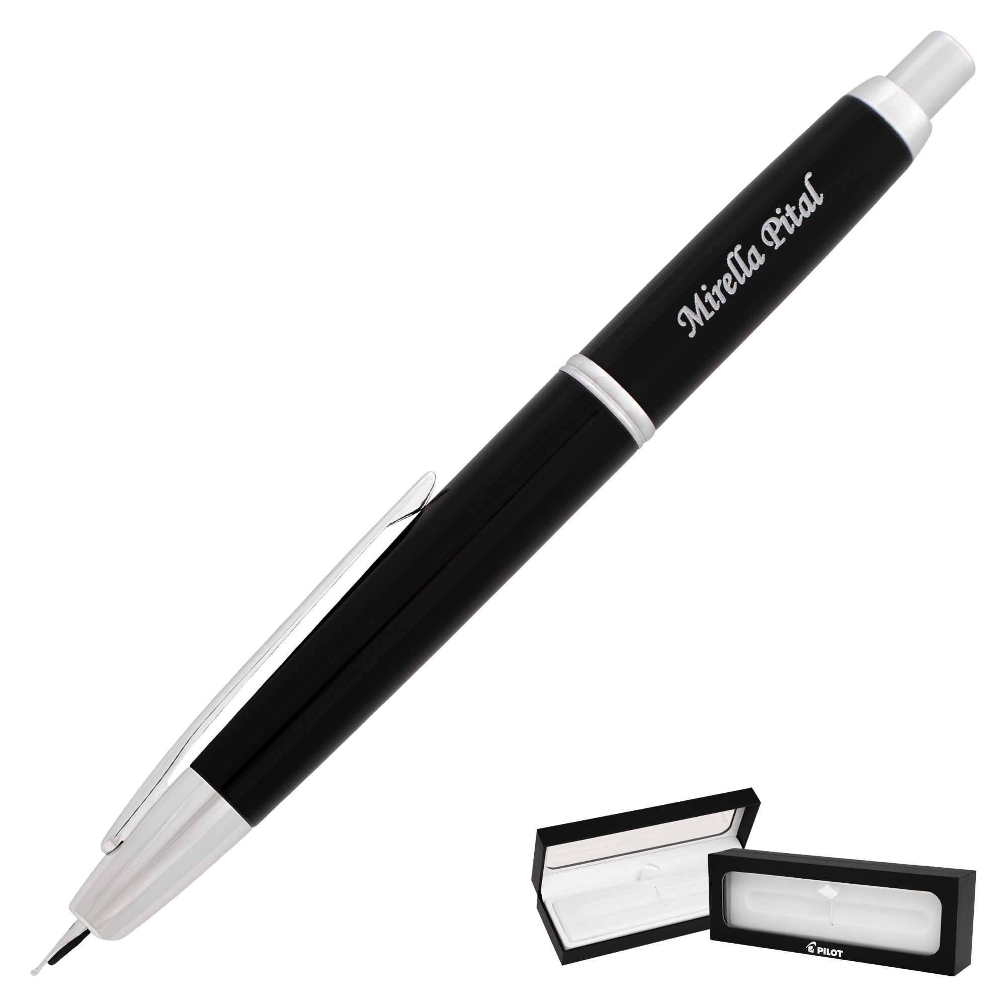 Pilot Vanishing Point Decimo Fountain Pen - Black Lacquer with Rhodium Trim | Premium Japanese Writing Instrument for Professionals & Calligraphy | Perfect for Office, Journaling & Gift Giving