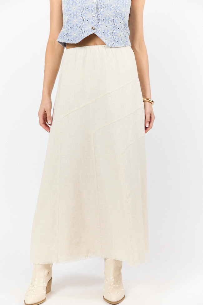 Breathable Linen Blend Maxi Skirt for Women - Comfortable Boho Summer Skirt with Pockets | Perfect for Beach, Vacation & Casual Outfits