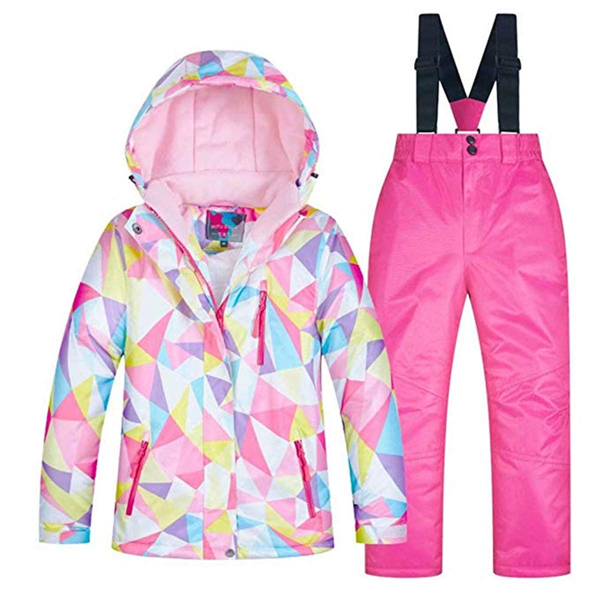 **Kids Waterproof Ski Jacket & Pants Set - Insulated Snowsuit for Girls - Windproof Winter Coat for Snowboarding & Outdoor Activities**    (*Perfect for skiing, snowboarding, mountain adventures, and cold-weather play!*)