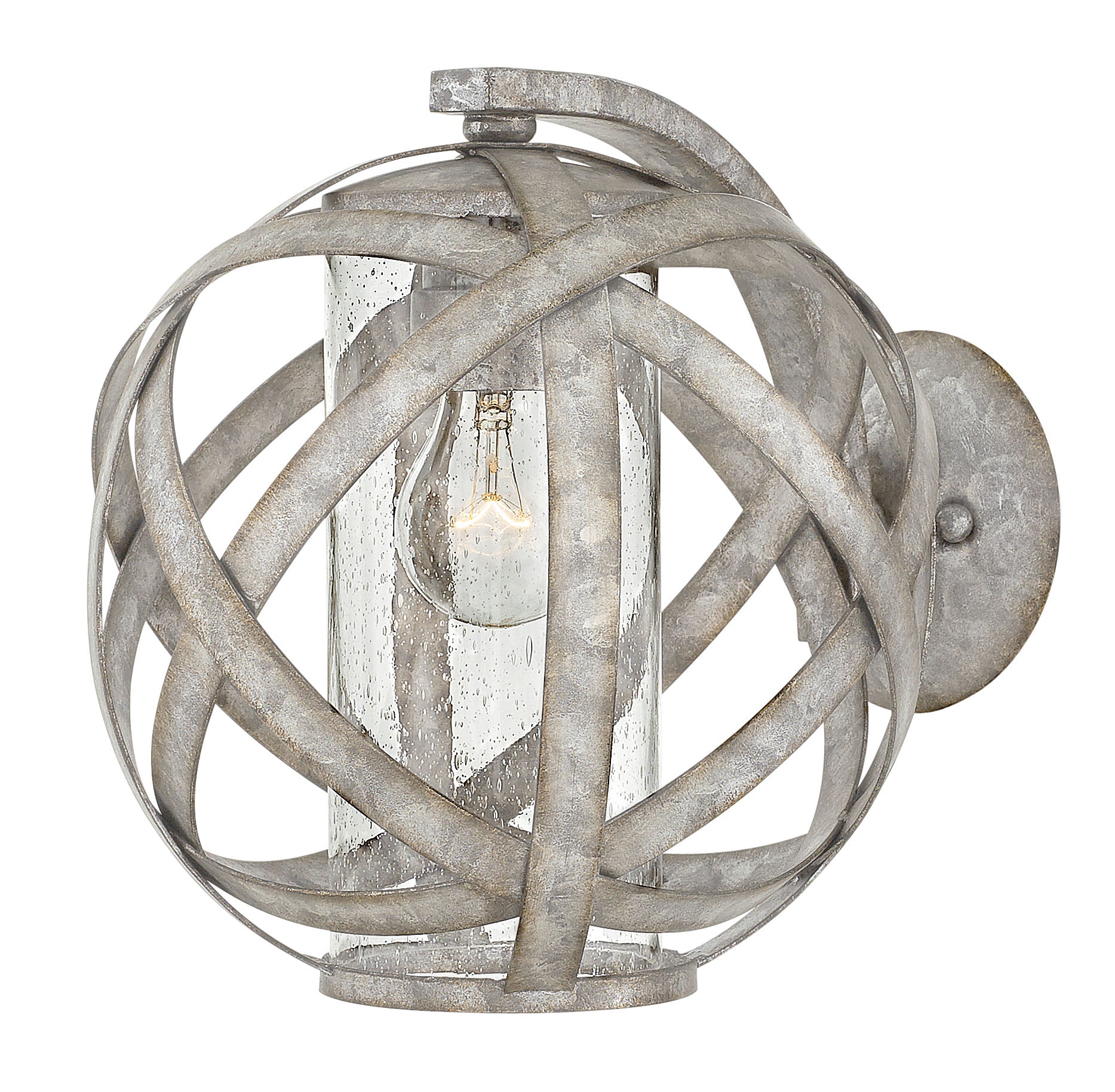 11H Carson 1 Light Small Outdoor Wall Light in Weathered Zinc - Durable Exterior Sconce for Porch, Patio & Garden Lighting | Weather-Resistant Zinc Finish