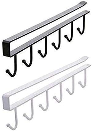 Divik 6-Hook Wall Mounted Storage Rack - Space Saving Organizer for Kitchen, Bathroom & Office - Perfect for Hanging Mugs, Cups, Towels & Utensils (1 Pack) - Ideal for Small Space Organization & Home Decor