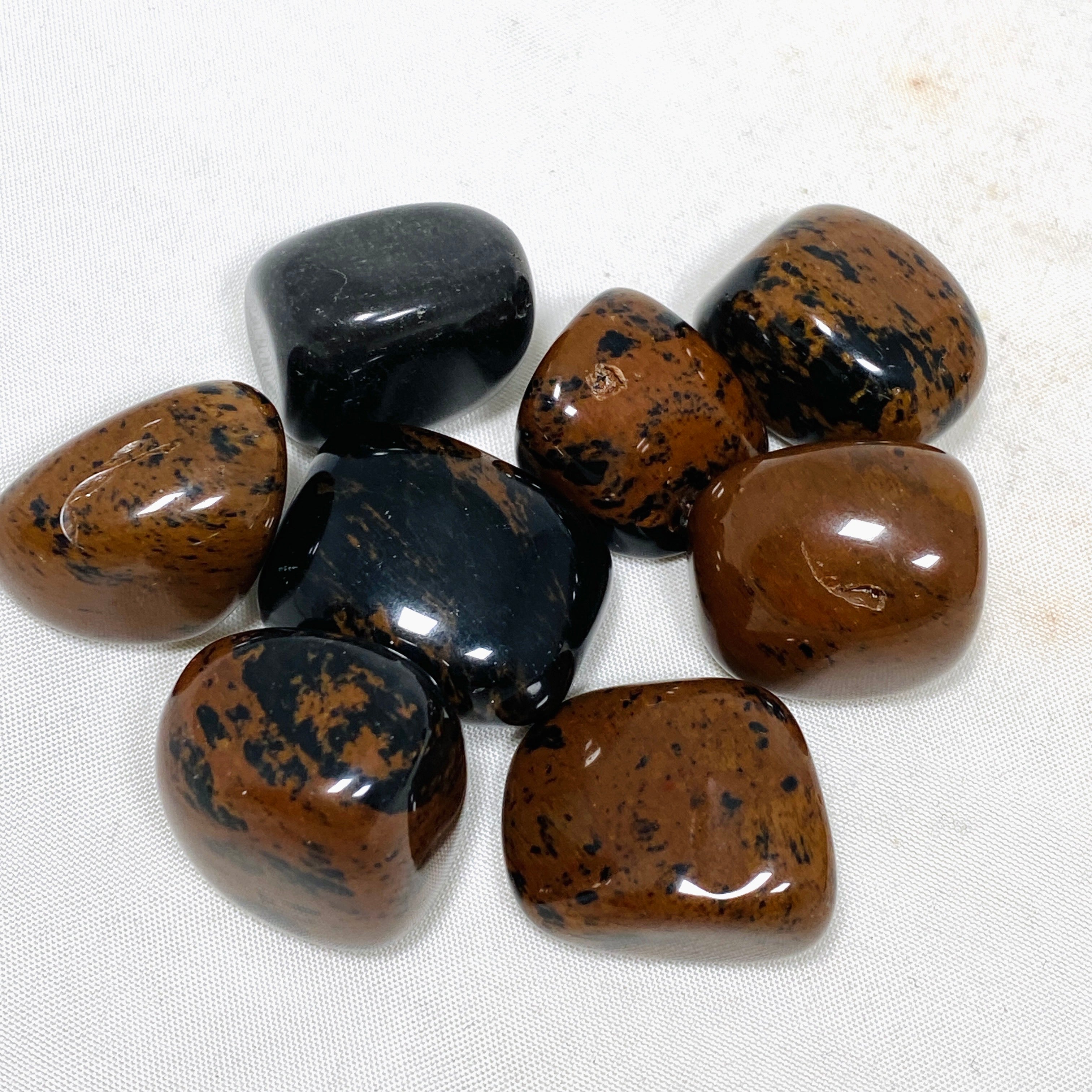 Natural Mahogany Obsidian Tumbled Stones - Polished Healing Crystals for Meditation, Chakra Balancing & Energy Work - Perfect for Home Decor, Jewelry Making & Spiritual Practices