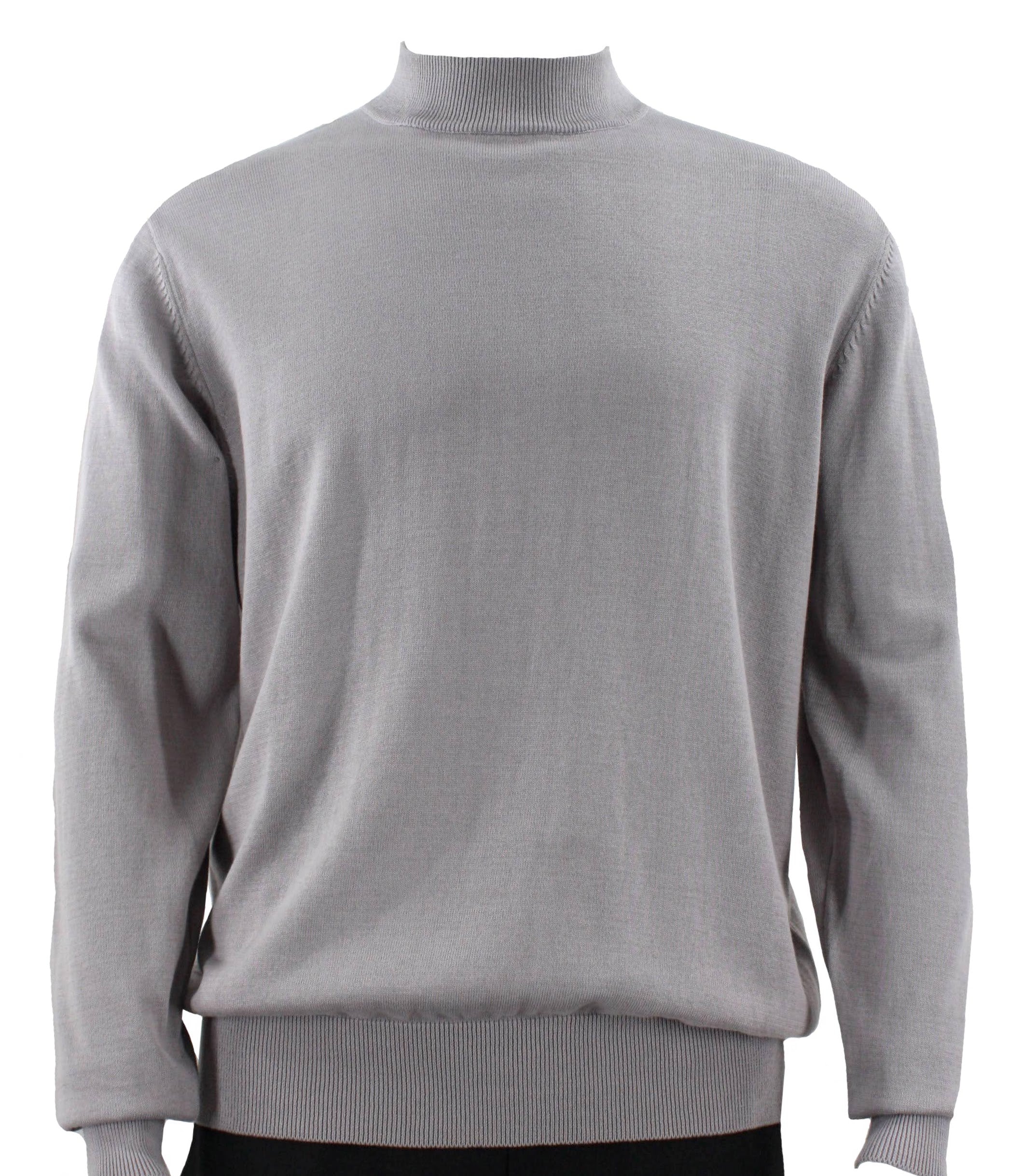Bassiri Long Sleeve Mock Neck Silver Sweater for Women - Soft & Comfortable Knit Pullover for Fall & Winter Fashion | Perfect for Office, Casual Outfits, and Holiday Parties