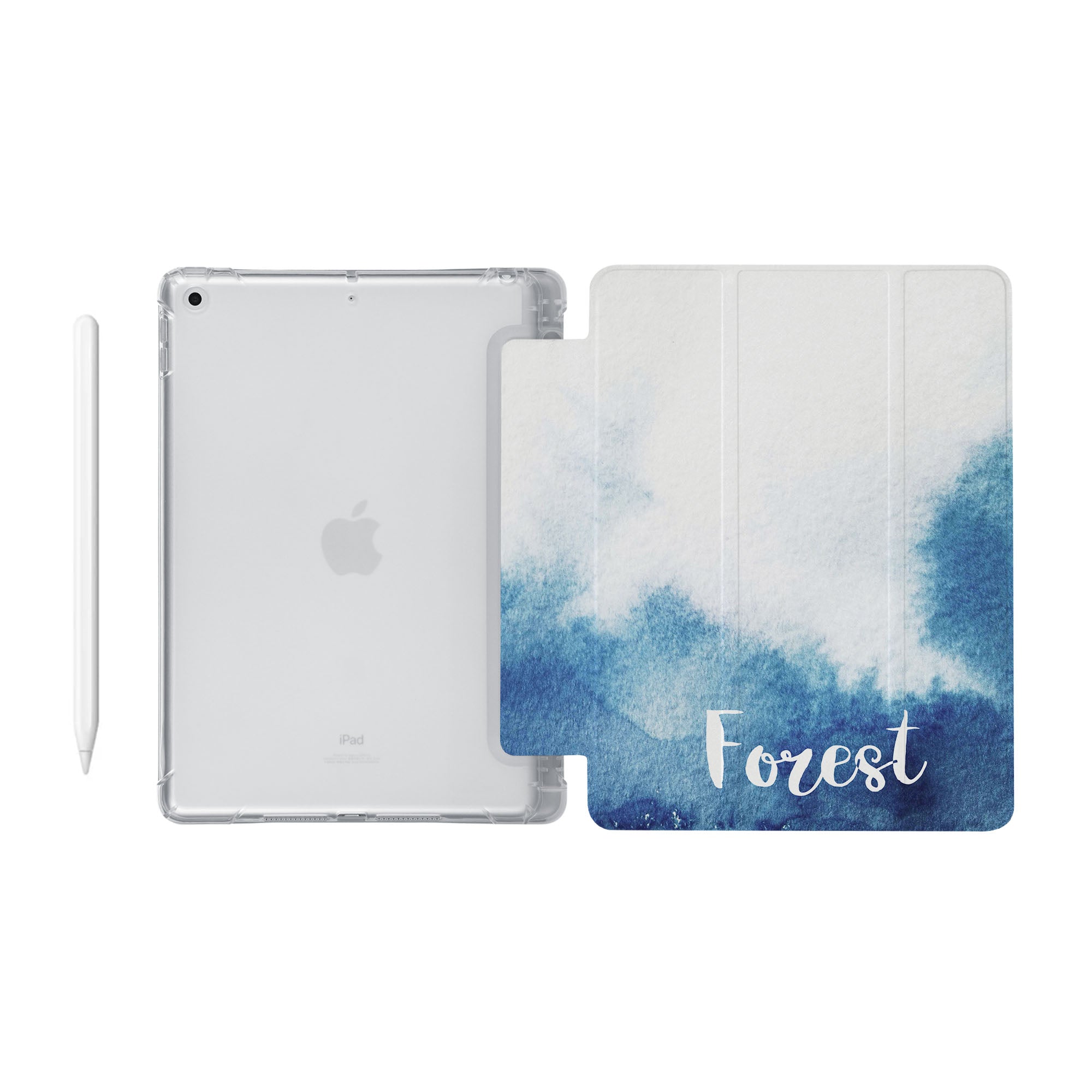 Stylish iPad See-Through Case with Abstract Ink Painting Design - Perfect for Work, School & Travel Protection