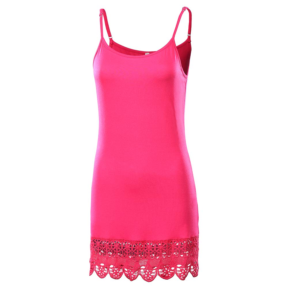 Monoreno Crochet Hemline Cami Top - Women's Lace Trim Summer Tank Top for Casual Wear, Beach Outfits & Boho Style