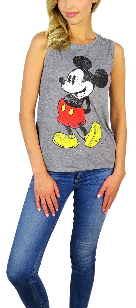 Disney Women's Mickey Mouse Graphic Sleeveless Tank Top - Casual Summer Wear for Theme Parks & Vacation Outfits