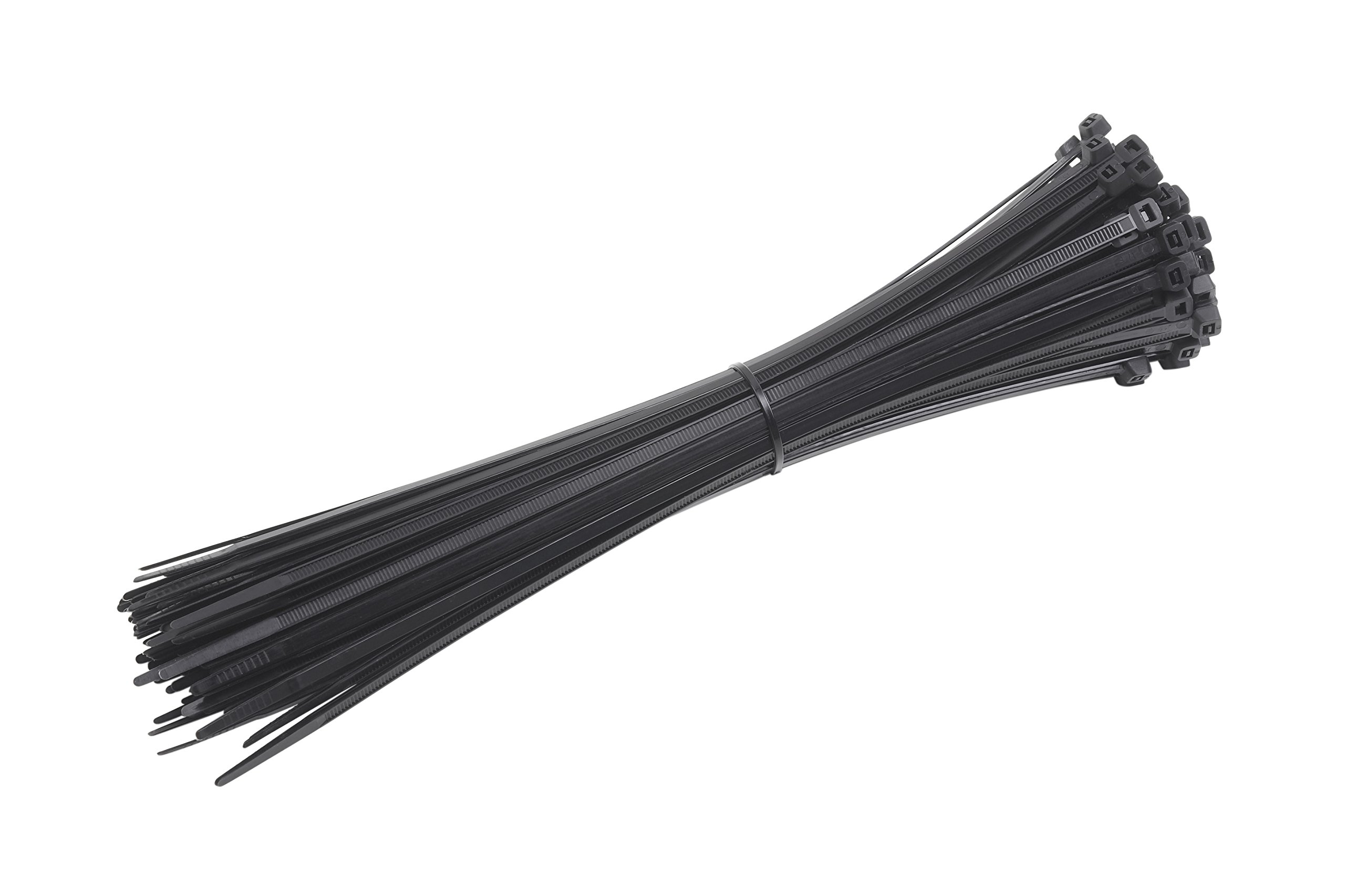 Heavy Duty Black Cable Ties 150mm x 3.6mm (50 Pack) - Strong Nylon Wire Ties for Organizing Cords, Wires & DIY Projects - Home, Office & Workshop Use