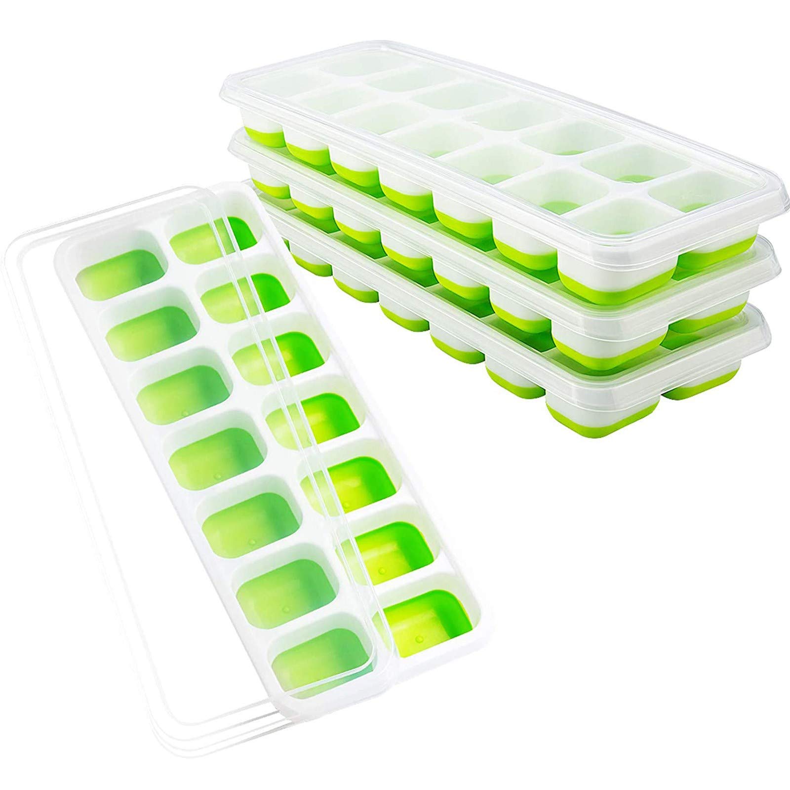 Round Ice Ball Maker with Removable Lid - Easy-Release Silicone Ice Cube Tray (4-Pack) - Spill-Resistant & Flexible for Cocktails, Whiskey, and Home Bar Use - Kitchen Tools & Home Improvement