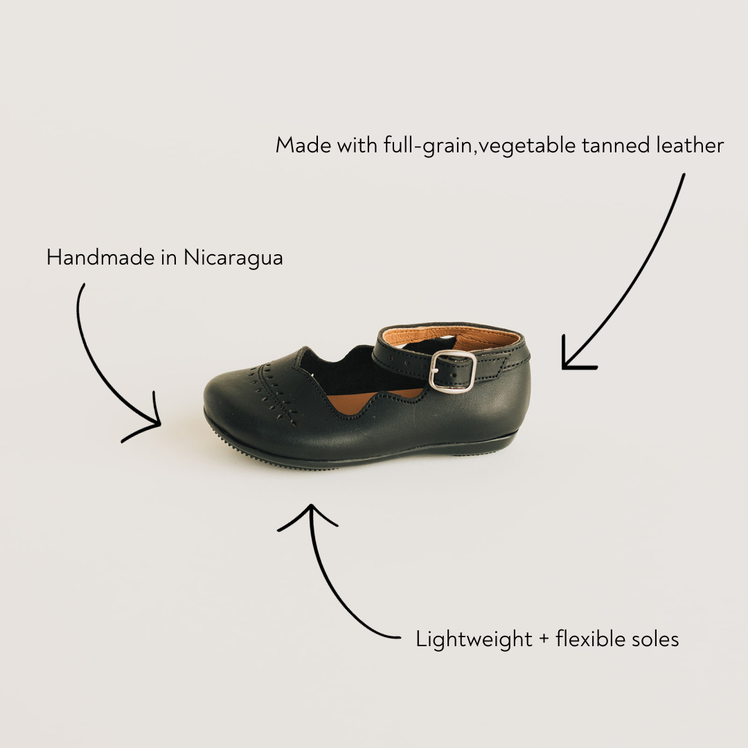 Black Cosecha Mary Janes - Premium Leather Shoes for Girls | Comfortable & Stylish School & Dress Shoes for Toddlers & Kids
