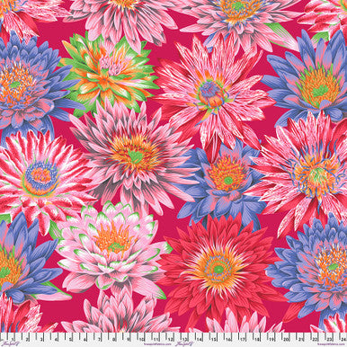 Kaffe Fassett Collective PWPJ119 Red Tropical Water Lilies Fabric - Premium Quilting Cotton for DIY Crafts, Home Decor & Sewing Projects (August 2023 Collection)