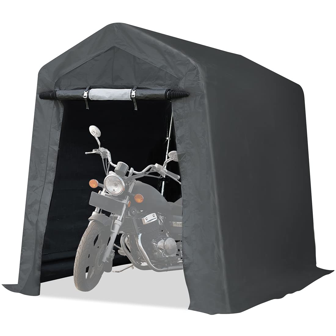ADVANCE OUTDOOR 6X8 ft Portable Storage Shelter Shed - Waterproof & UV Resistant with 2 Zipper Doors & Vents | Perfect for Motorcycle, Carport, Garden Equipment & Outdoor Storage | Gray