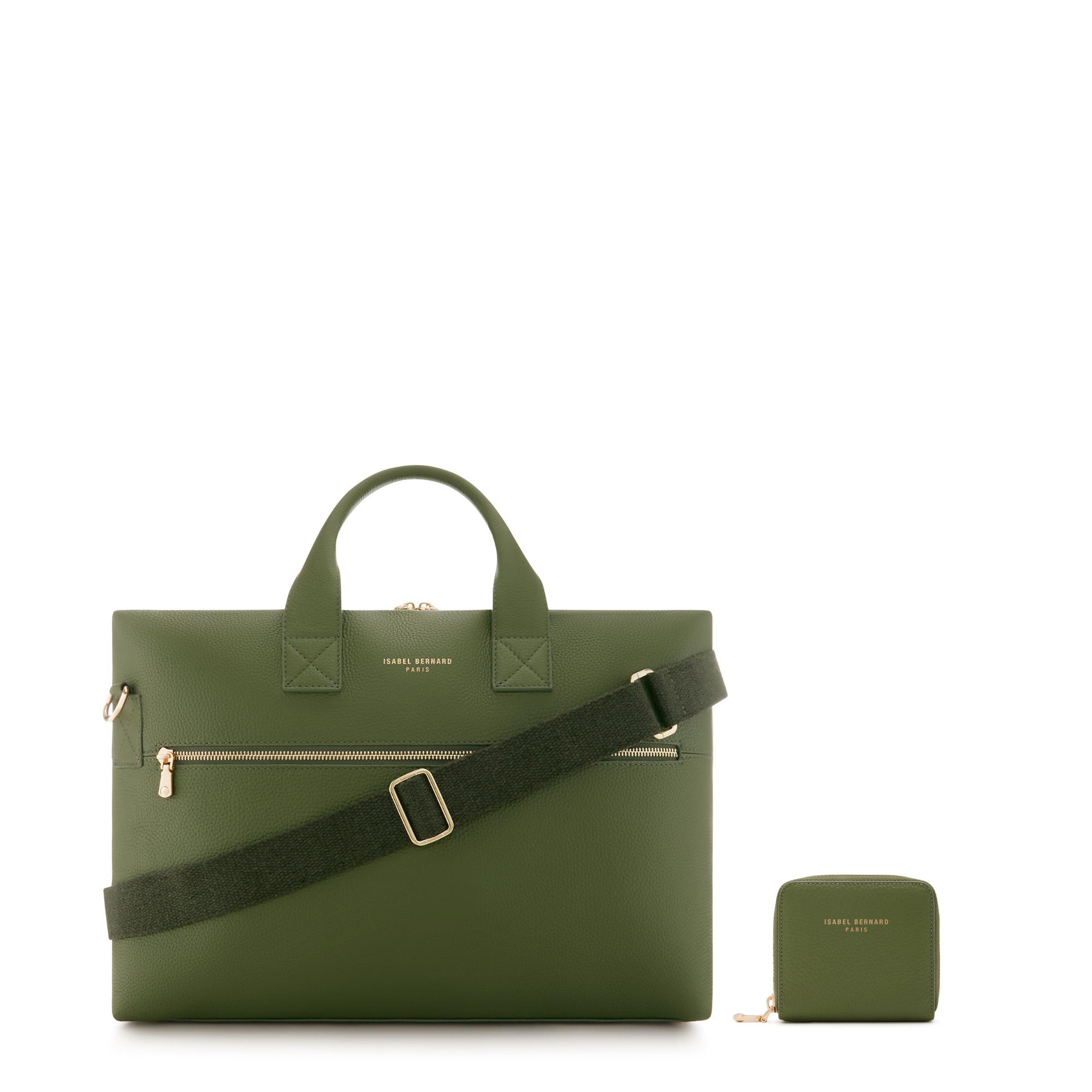 Isabel Green Calfskin Leather Handbag and Wallet Set for Women | Luxury Leather Purse with Matching Wallet | Perfect for Work, Travel, and Everyday Use