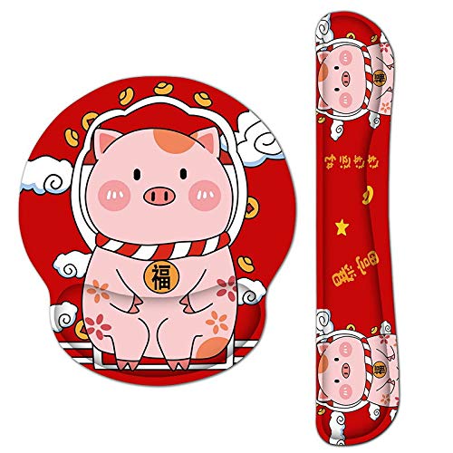 MuNaDuo Ergonomic Memory Foam Mouse Pad with Wrist Rest - Superfine Fiber Cute Mousepad for Office, Gaming, Typing on PC & Laptop (Pink) - Perfect for Long Computer Sessions & Wrist Pain Relief