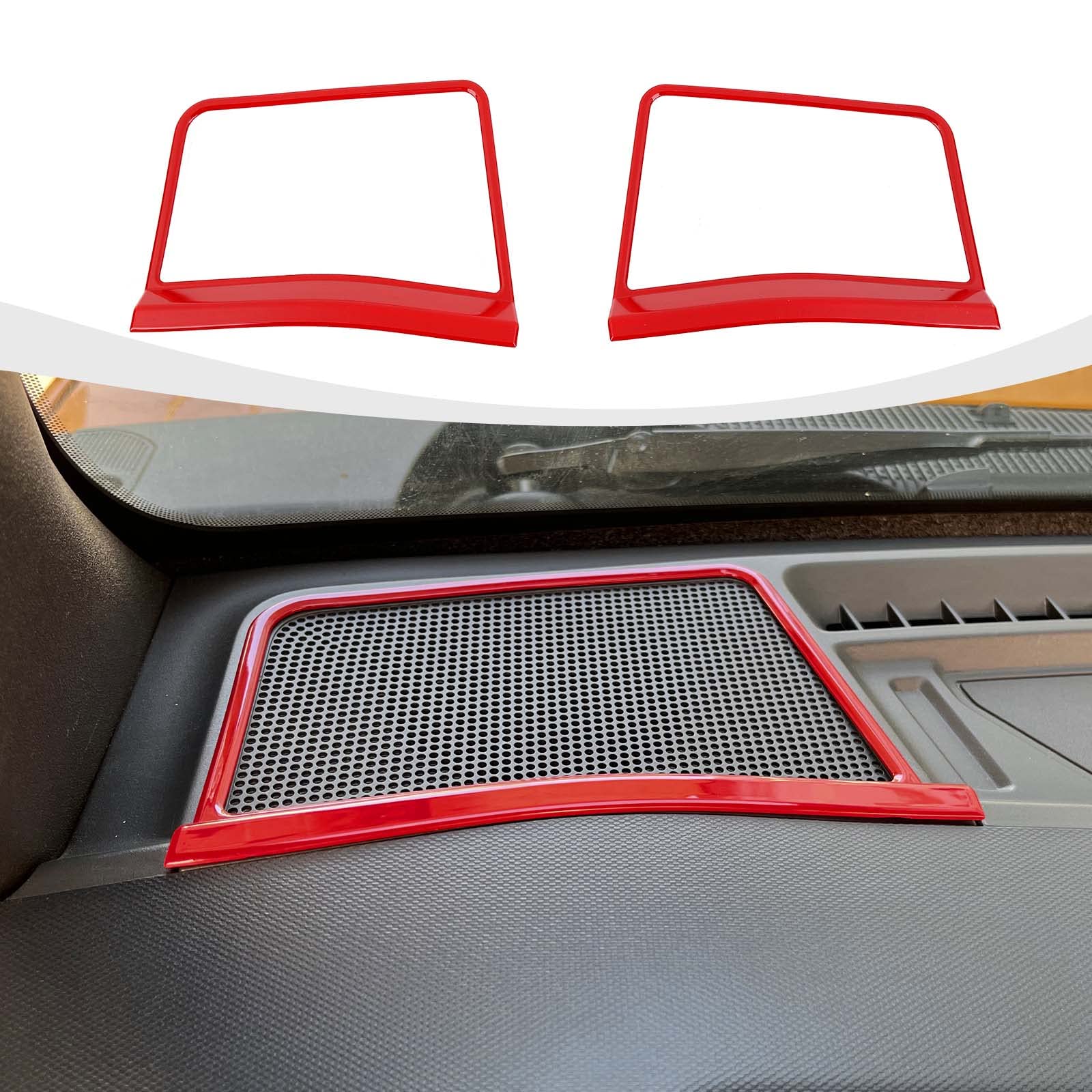 Bronco A-Pillar Speaker Trim & Center Console Speaker Cover for 2021-2023 Ford Bronco | Interior Accessories | Red | Upgrade Your Ride's Audio System for Off-Road Adventures