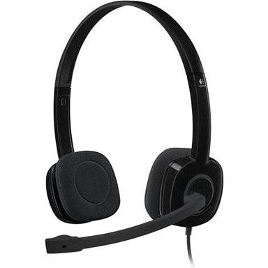Logitech H151 Stereo Headset with Noise-Canceling Mic - Comfortable Over-Ear Headphones for PC, Laptop, Gaming & Online Classes - Ideal for Work, Study & Entertainment