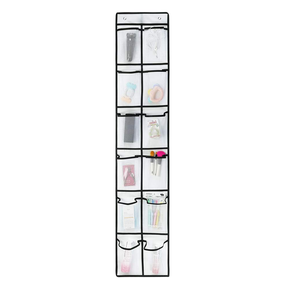 Over Door Shoe Organizer - 12 Pocket Hanging Storage Bag for Shoes, Accessories & More | Space-Saving Closet, Bedroom & Bathroom Organizer | Perfect for Small Spaces & Apartment Living
