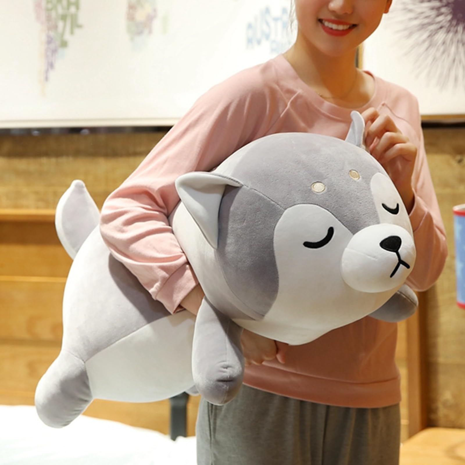 Soft Husky Plush Pillow - 29.5