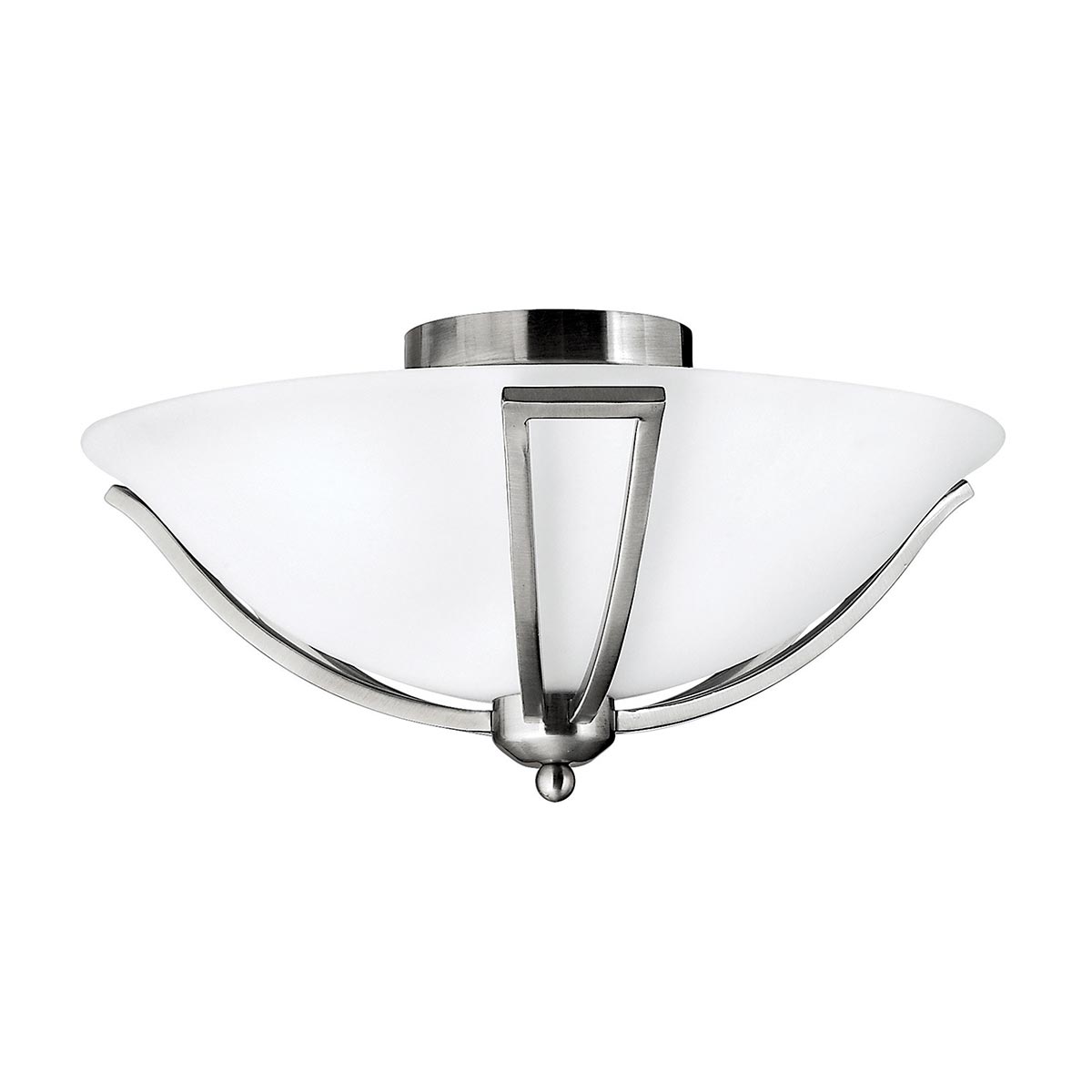 Bolla 2-Light Flush Mount Ceiling Light Fixture - Brushed Nickel Finish, E27 Base - Perfect for Bedroom, Living Room & Hallway Lighting